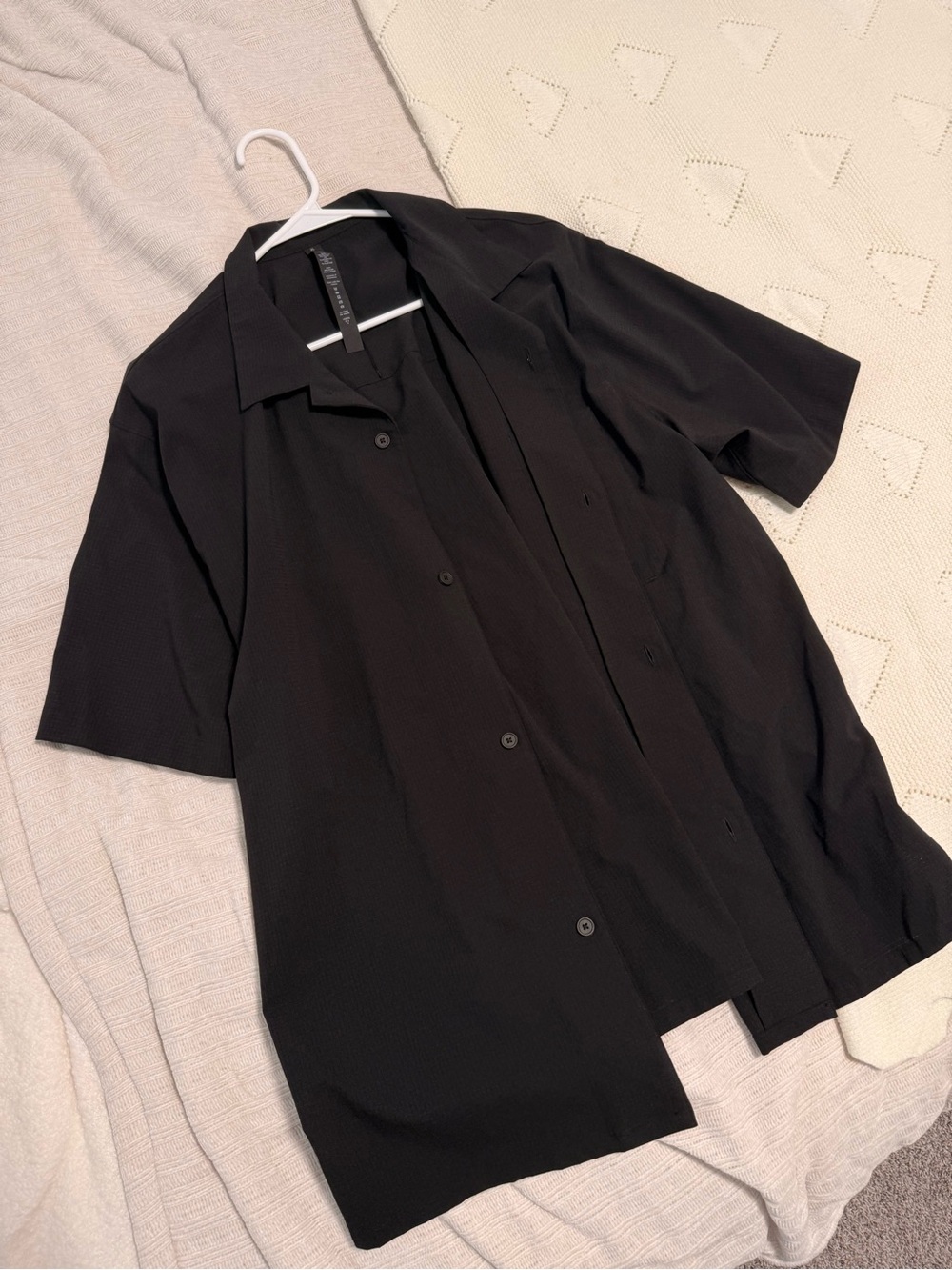lululemon athletica Black Short-Sleeve Button-Down Shirt